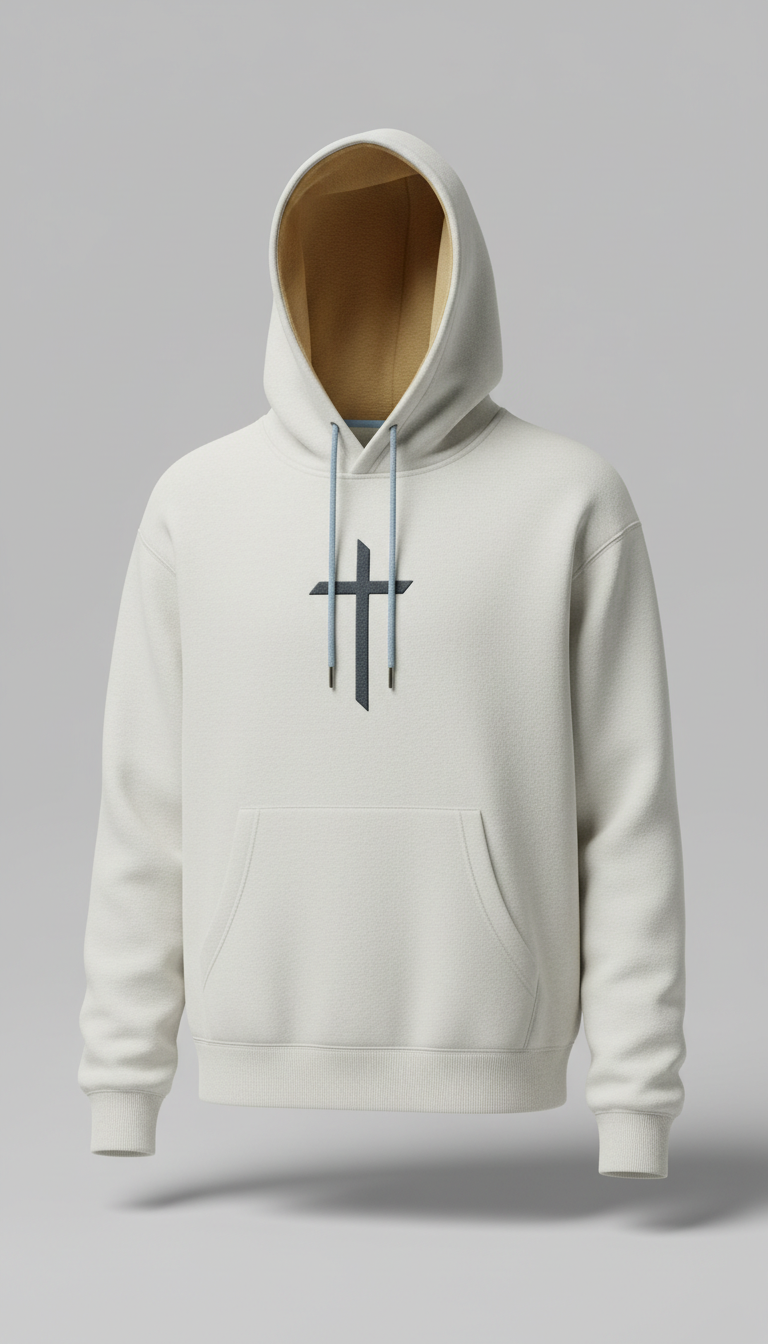 Minimalist Hoodie with Faith Embroidery