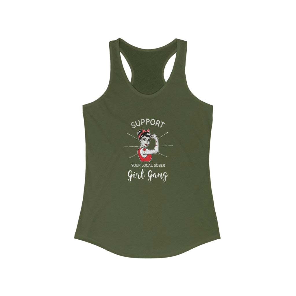 Women's Racerback Tank Top - Support Your Local Sober Girl Gang
