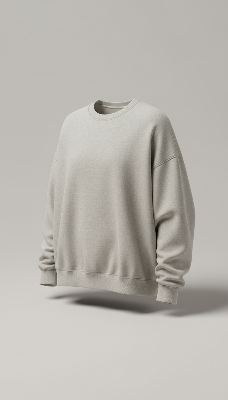 Oversized Crewneck Sweatshirt in Premium Cotton