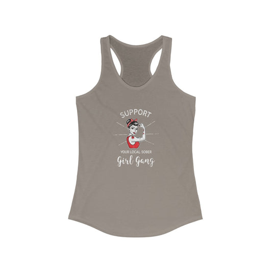 Women's Racerback Tank Top - Support Your Local Sober Girl Gang