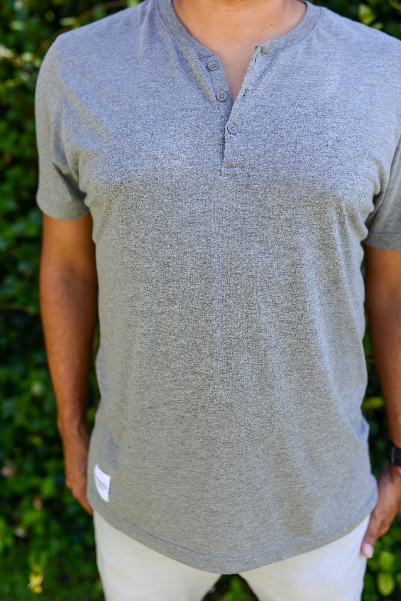Tri-blend henley
