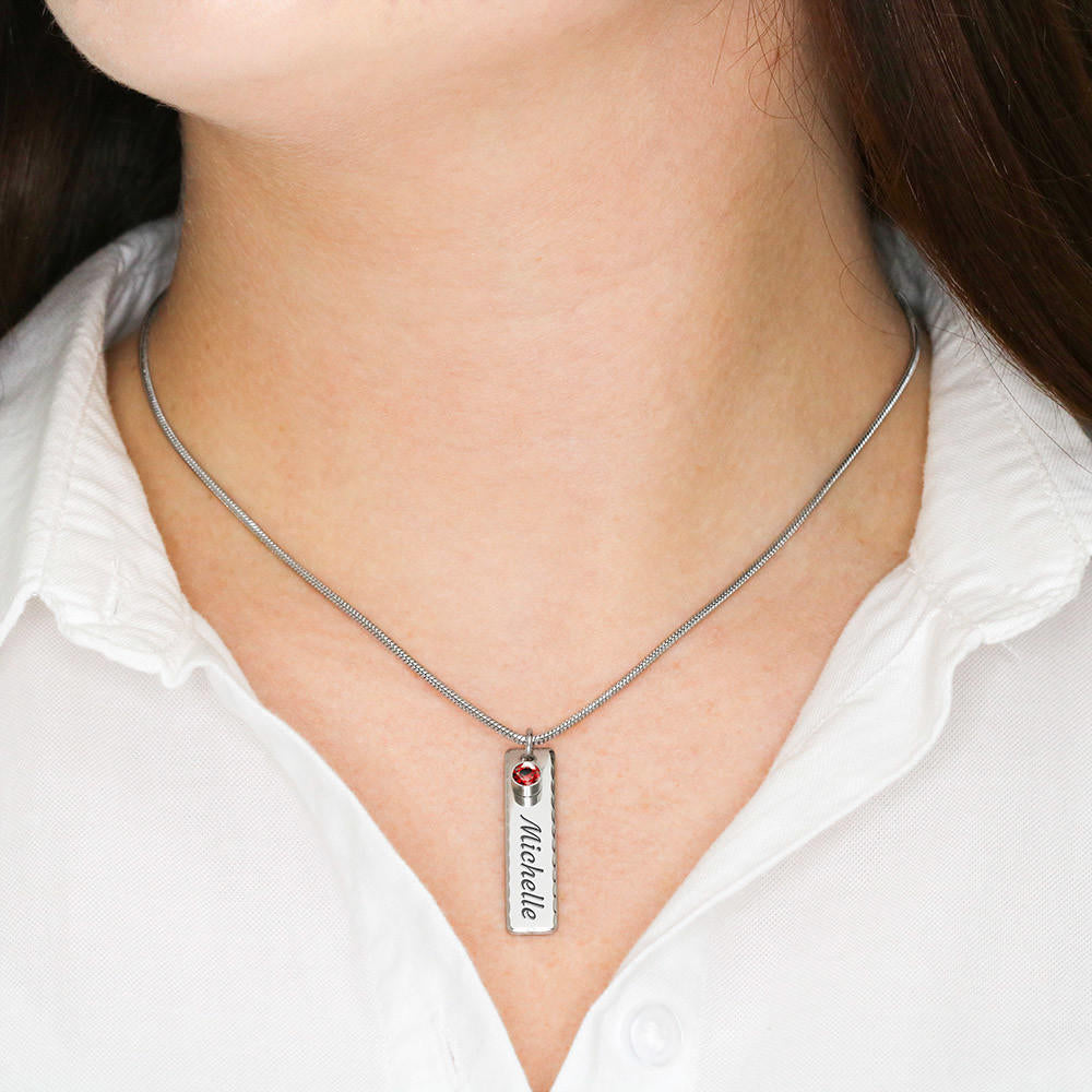 Birthstone Gem Necklace With Personalized Name or Message Option | Fellowship Apparel