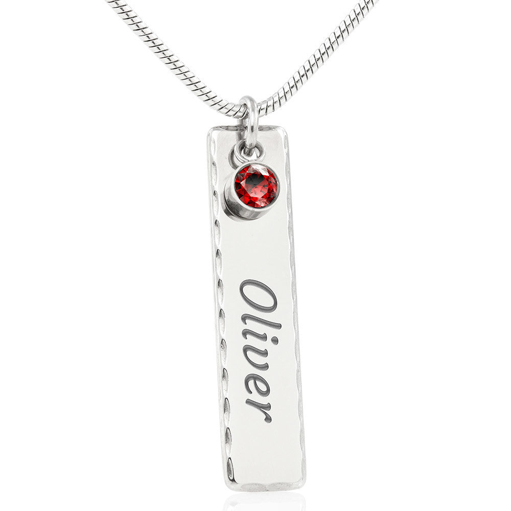 Birthstone Gem Necklace With Personalized Name or Message Option | Fellowship Apparel