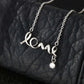 Love Scripted Necklace With Cubic Zirconia Stone | Fellowship Apparel