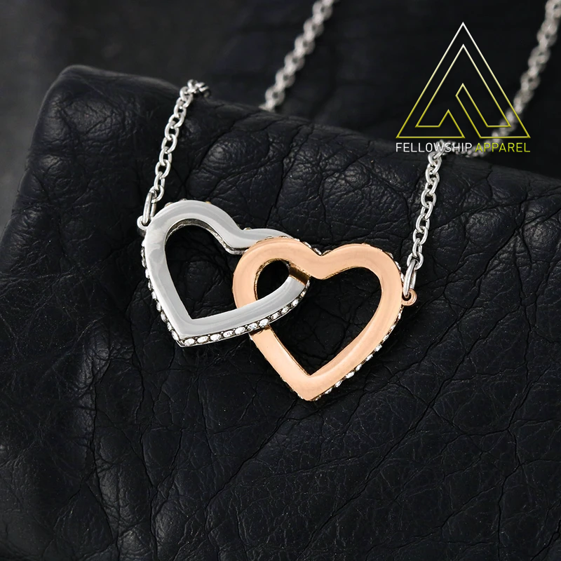 To My Daughter From Dad Interlocking Heart Necklace With Message Card | Fellowship Apparel